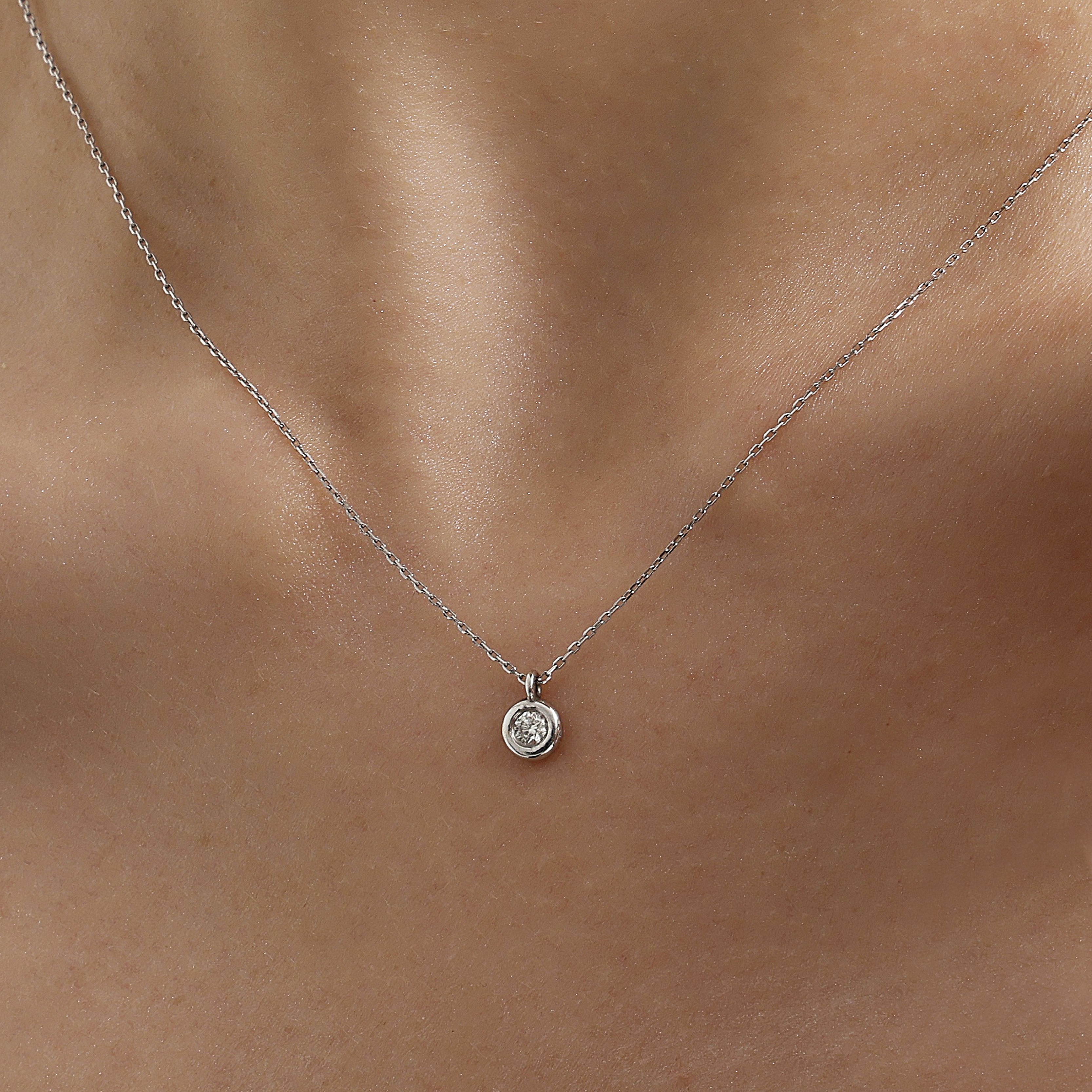 Golden Halo Diamond Necklace